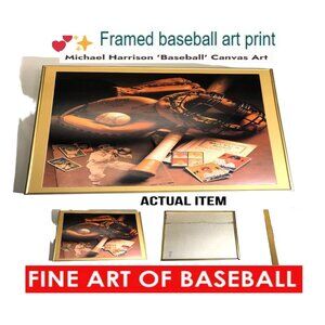 🛑 MICHAEL HARRISON Frame ➕ POSTER Baseball ART PRINT Glove Bat Mask 💸BUY NOW‼️